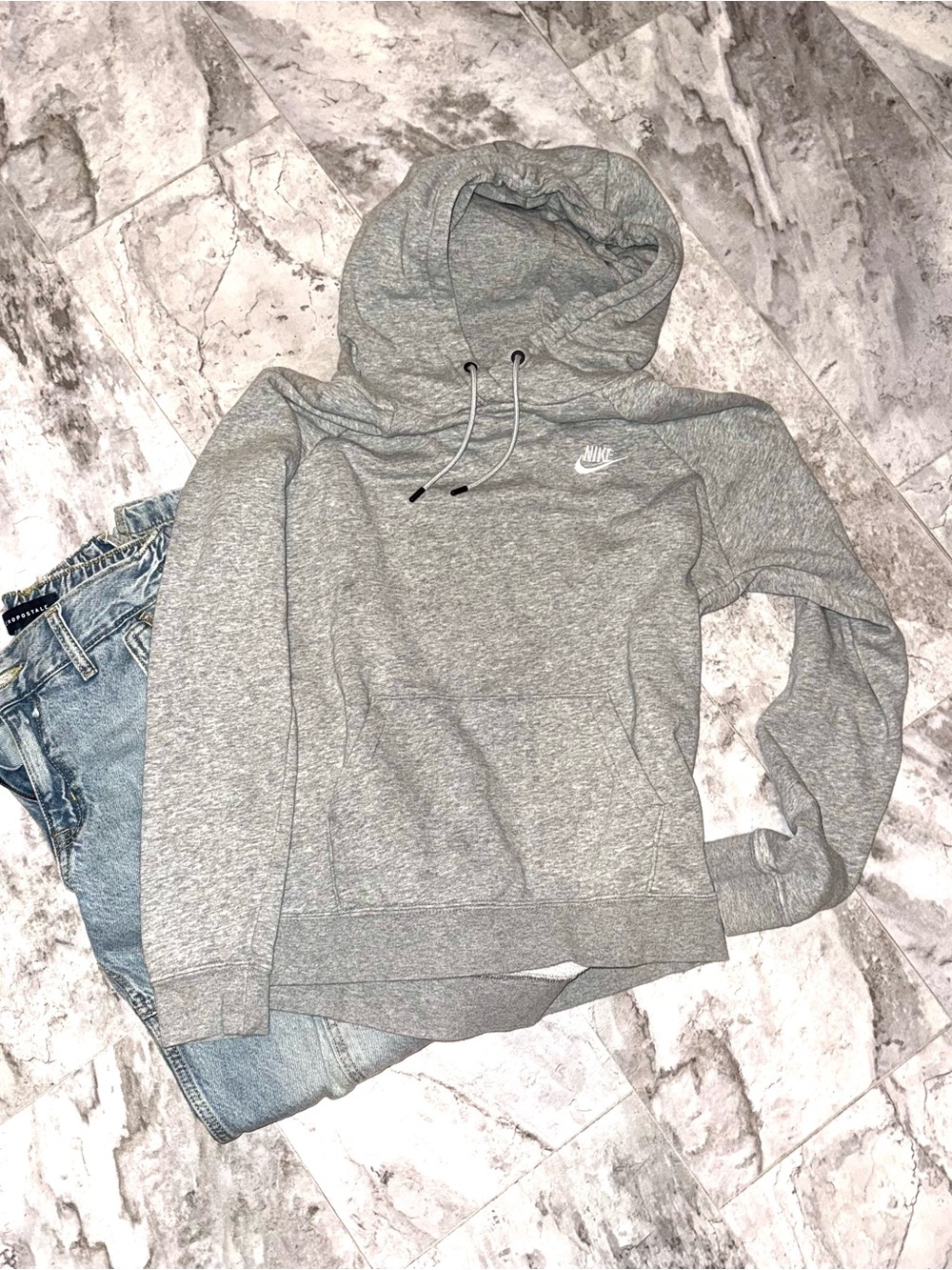Nike Gray Hoodie with White Nike Tag